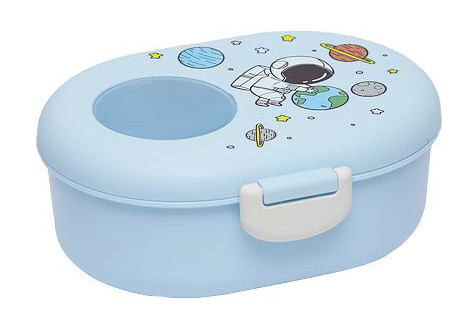 Ланч бокс для дітей + виделка і ложка 1000 мл 18*13*7 см, блакитний