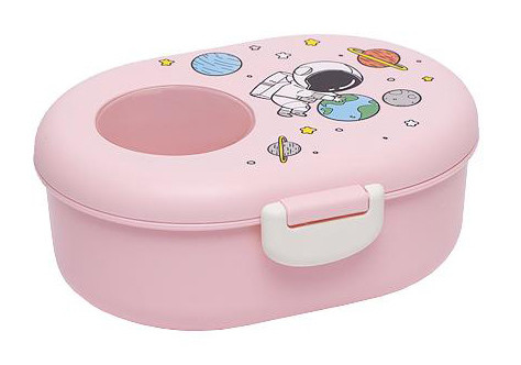 Ланч бокс для дітей + виделка і ложка 1000 мл 18*13*7 см, рожевий