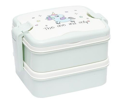 Ланч бокс для дітей подвійний 1000 мл 16*12*11см, світло-зелений