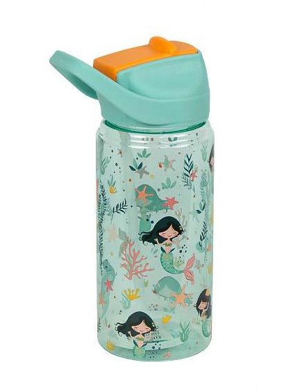 Пляшка для води пластик 600 мл, силіконовий носик поїльник, трубочка, зелена