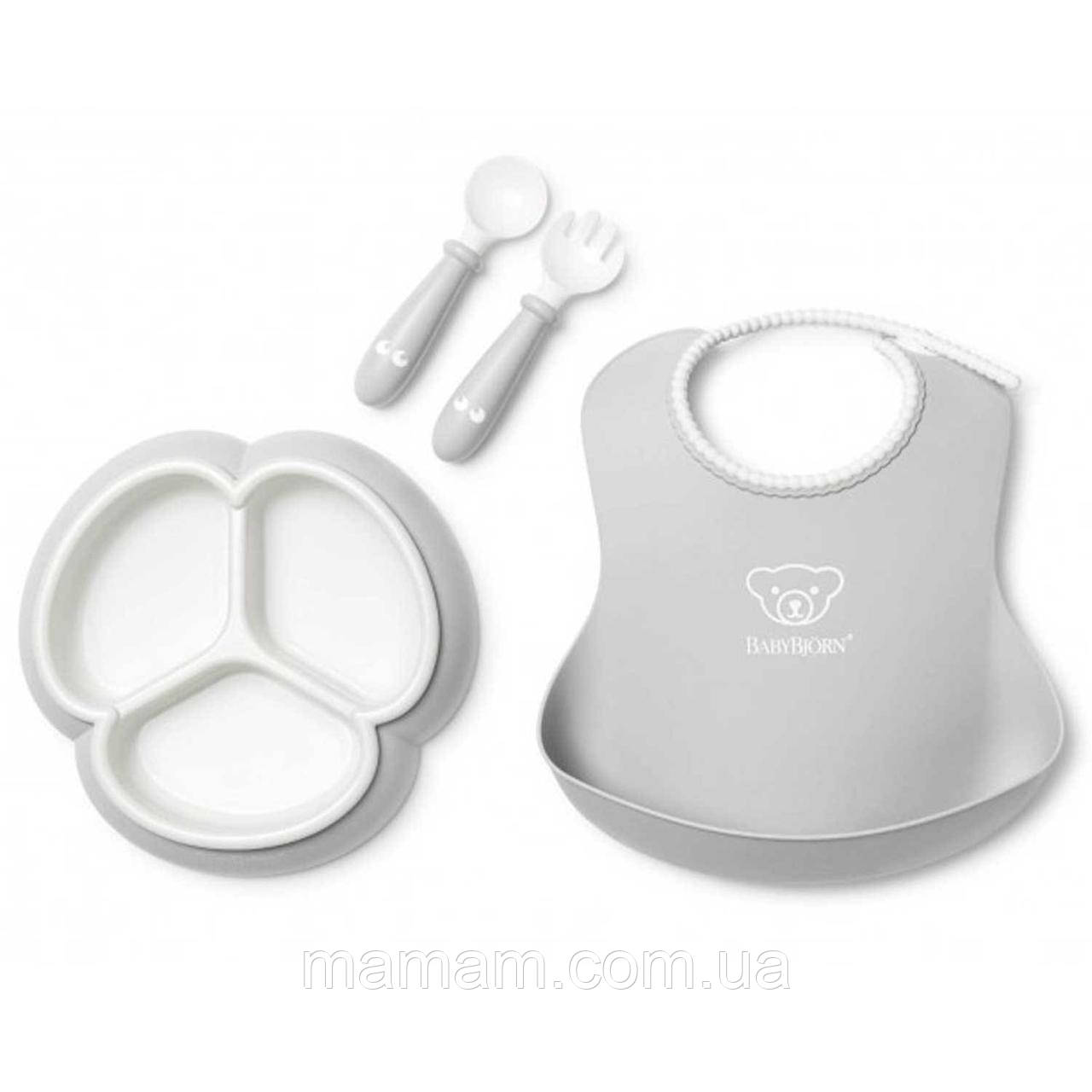 Набір дитячого посуду BabyBjorn 4 ел. Grey, фото 1