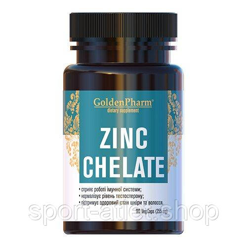 Вітаміни та мінерали Golden Pharm Zinc Chelate, 90 вегакапсул
