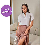 Літня блуза з розрізним рукавом "Moon"| Норма і батал | Розпродаж моделі