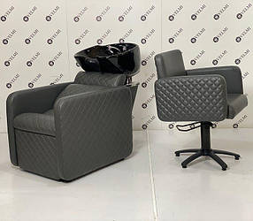 Комплект перукарських меблів Polo Premium Lux Black на п'ятилуччі