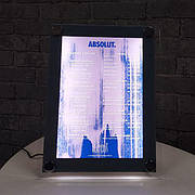 Менюхолдер А5 з підсвіткою по типу кристалайт, односторонній вертикальний, для вкладишу А5 (150х210 мм), Акрил