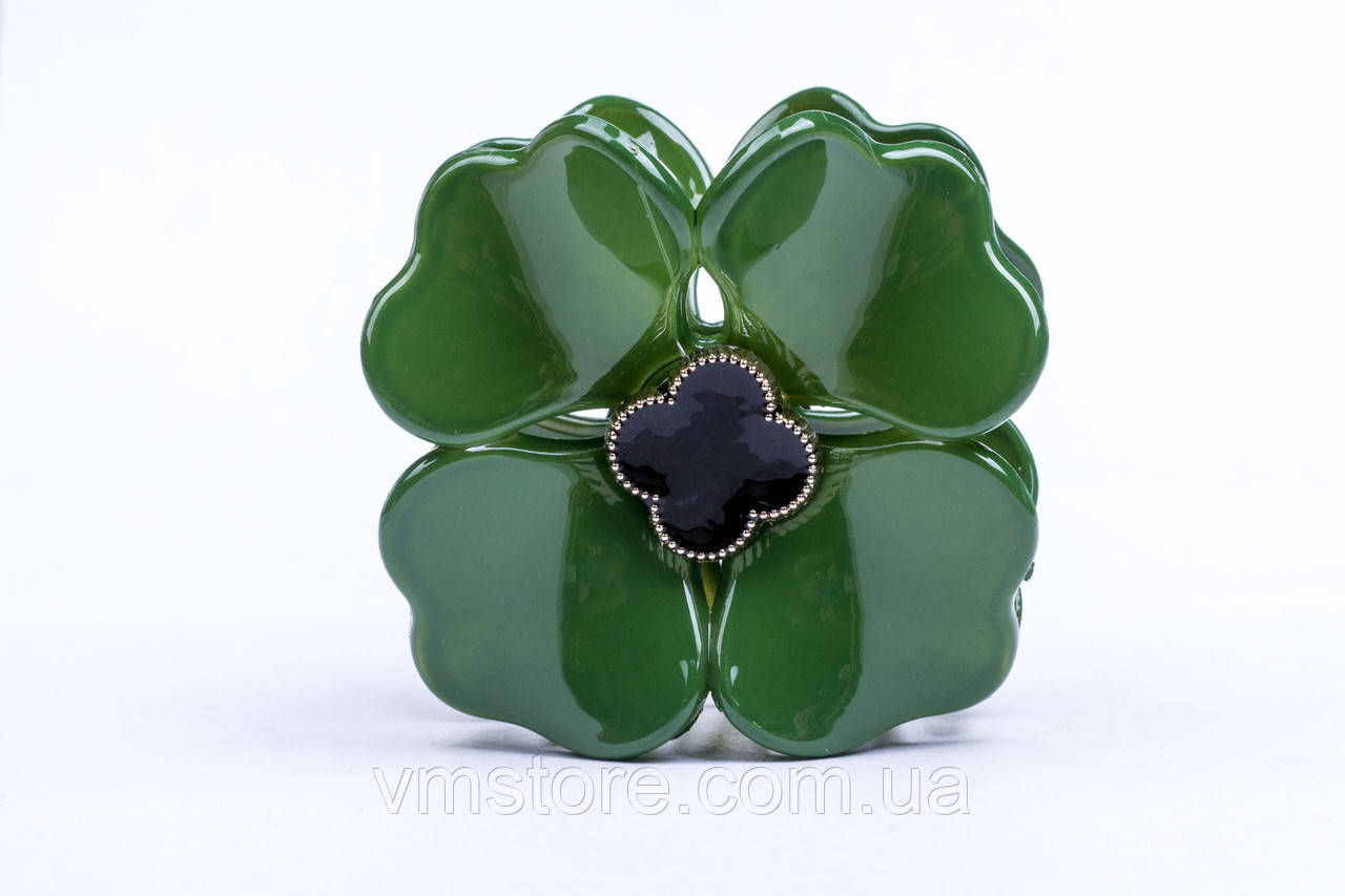 Крабик шпилька зелена квітка для волосся, фото 1