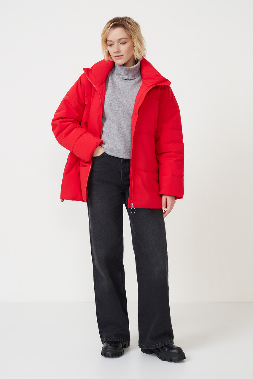 Зимова жіноча куртка oversize Baon B0423504-300 червона M, фото 1
