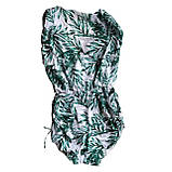 Купальник роздільний білий із зеленим листям S 42 + комбінезон, фото 8