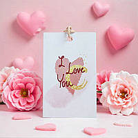Бірка на День закоханих (40х65мм.) "I love you"