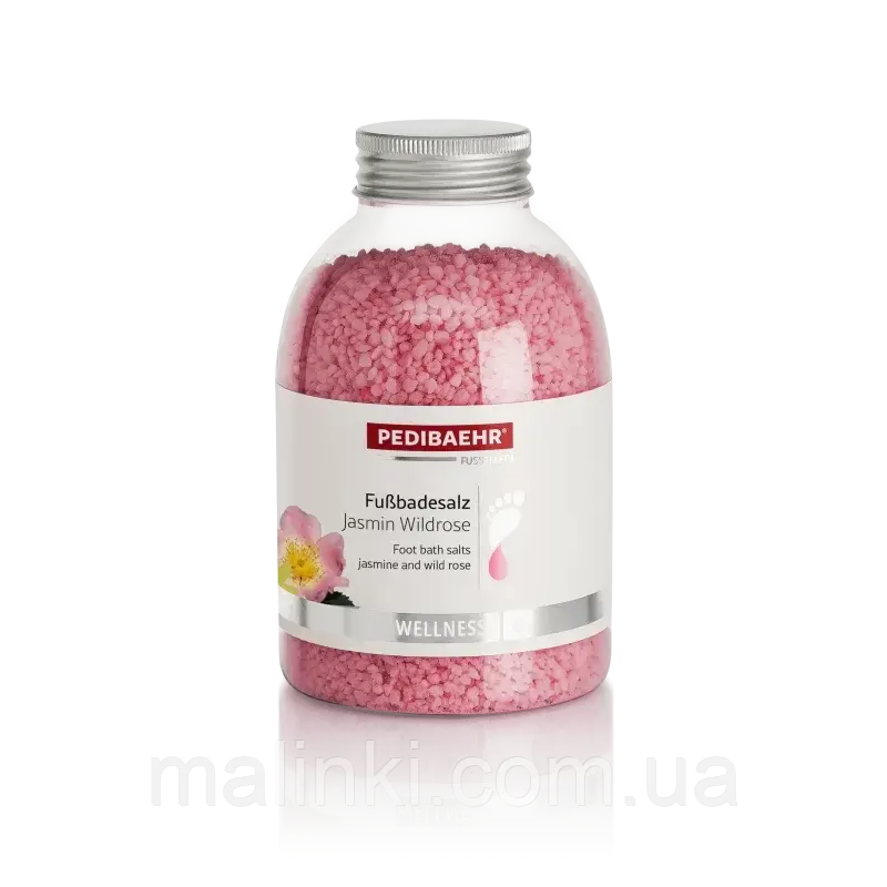Сіль для ванни з екстрактом жасмину та дикої троянди (Fußbadesalz Jasmin Wildrose) PediBaehr, 575г, фото 1