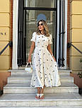 Жіноче літнє плаття міді з короткими рукавами та гумкою на талії (р. 42-52) 2036029, фото 4