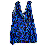 Купальник жіночий роздільний 54 чорний із тунікою-сукня синя леопард, фото 5