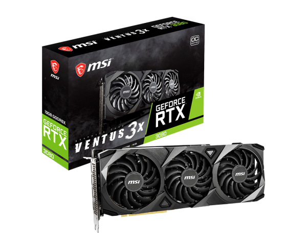 Відеокарта GeForce RTX 3080 10 GB MSI Ventus 3X (RTX 3080 VENTUS 3X 10G) Б/В
