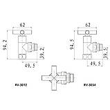 Кран кутовий для сушки для рушників Raftec Premium 1/2x1/2 Chrome, 2шт., фото 4