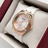 Ілий жіночий наручний годинник Bolun із золотим корпусом, м'який силіконовий ремінець, код - 2557b, фото 3