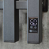 Сушка для рушників електричний Navin Levante 450х1400 Sensor лівий, чорний муар, фото 5