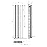 Вертикальний радіатор Largo Double 456х1800-6, anticor, білий, фото 6