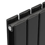 Вертикальний радіатор Largo Double 456х1800-6, anticor, чорний муар, фото 4