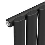 Вертикальний радіатор Ellipse 480х1800-8, anticor, чорний муар, фото 4