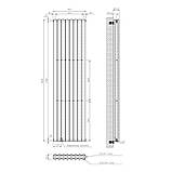 Вертикальний радіатор Ellipse Double 480х1800-8, білий, anticor, фото 6