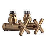 Кран кутовий для сушки для рушників Raftec Premium 1/2"х1/2" бронза, фото 2