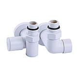 Кран кутовий під ТЕН Solomon 1/2"х1/2" білий, 2шт, фото 2