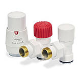 Комплект вентилів термостатичний Vario Term ROYAL, кутовий, білий., фото 2