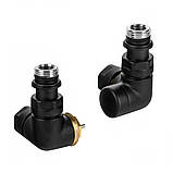 Комплект вентилів термостатичний Vario Term VISION 3-х осьовий, правий, чорний структурний, фото 2