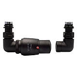 Комплект вентилів термостатичний Vario Term VISION 3-х осьовий, правий, чорний структурний, фото 3