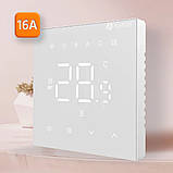 Терморегулятор для теплої підлоги WT410 W-16A з Wi-Fi, білий із зовнішнім датчиком температури, фото 2