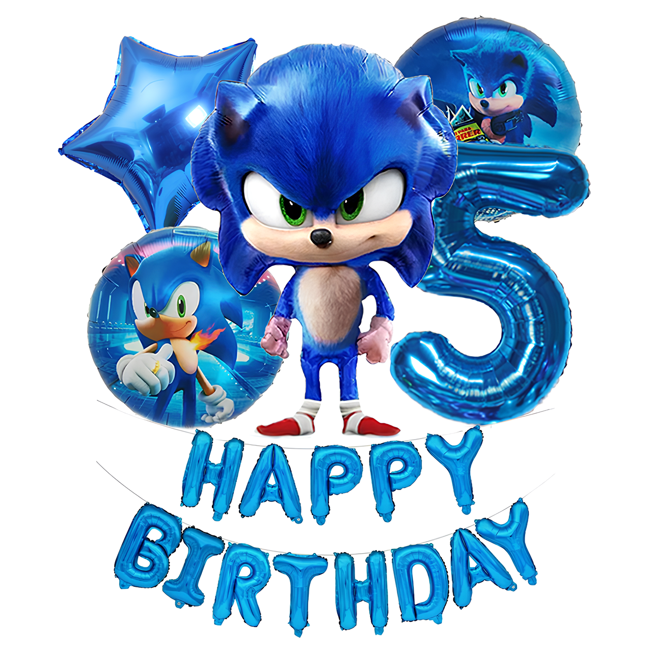 Фонтан із кульок Сонік Happy Birthday