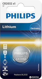 Батарейка Philips літієва CR 2032 блістер 1 шт. (CR2032P6/01B)