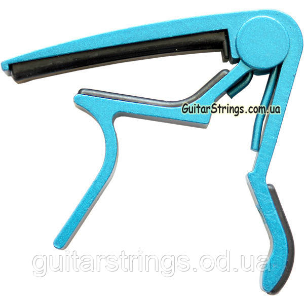 Каподастр затискач для гітари капо тригер метал Blue для акустичної й електрогітари, фото 1