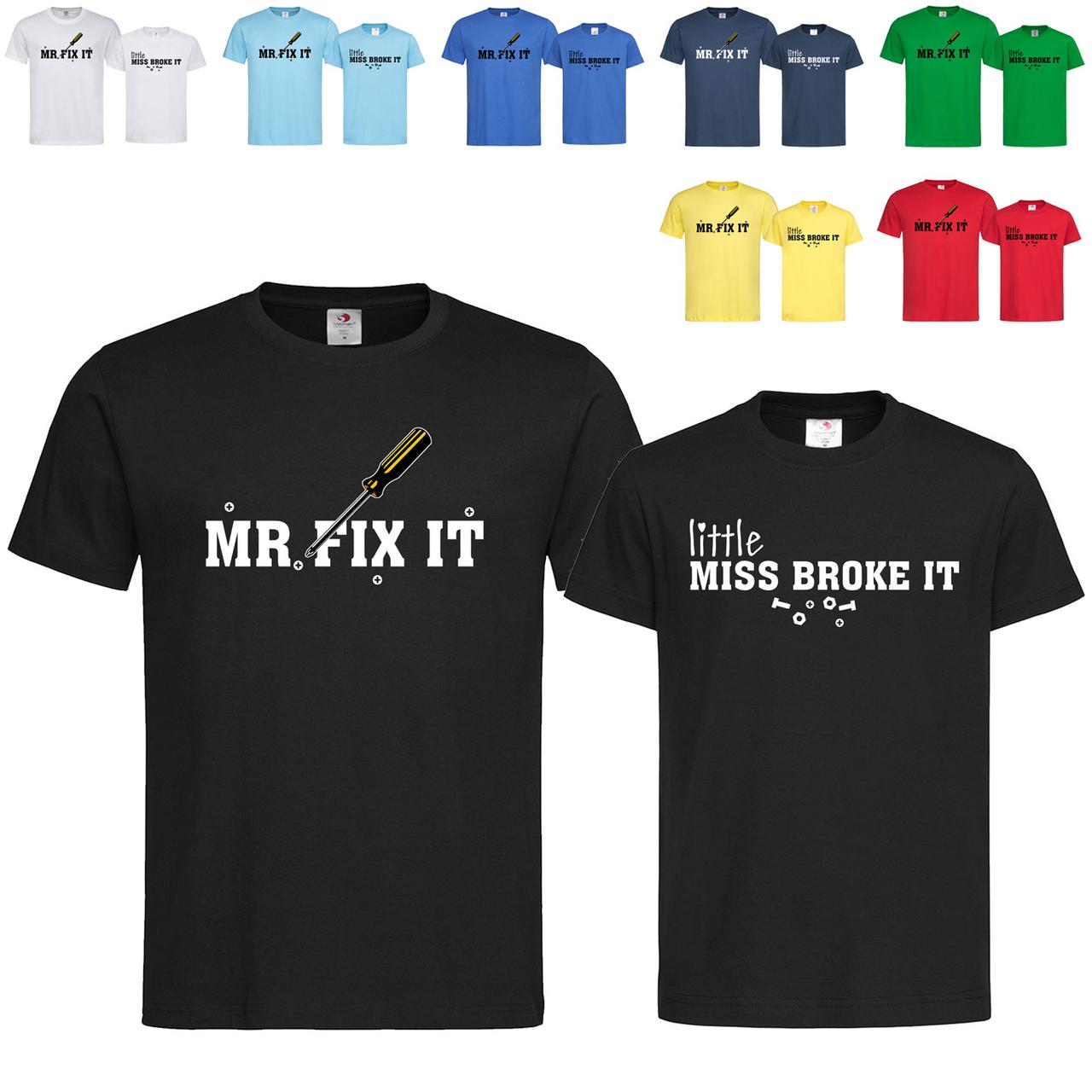 Парні чорні чоловіча та дитяча футболки Парний принт для тата і доньки (8-9-10), фото 1