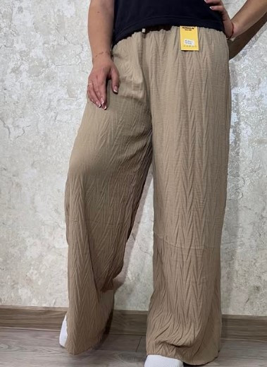 Штани повномірні палаццо бежевого кольору з тканини жатка, кольори в асортименті розміри 52/54, 56/58