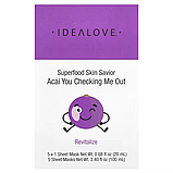 Idealove, Superfood Skin Savior, маска із суперфудами, асаї, 5 шт. по 20 мл, фото 2
