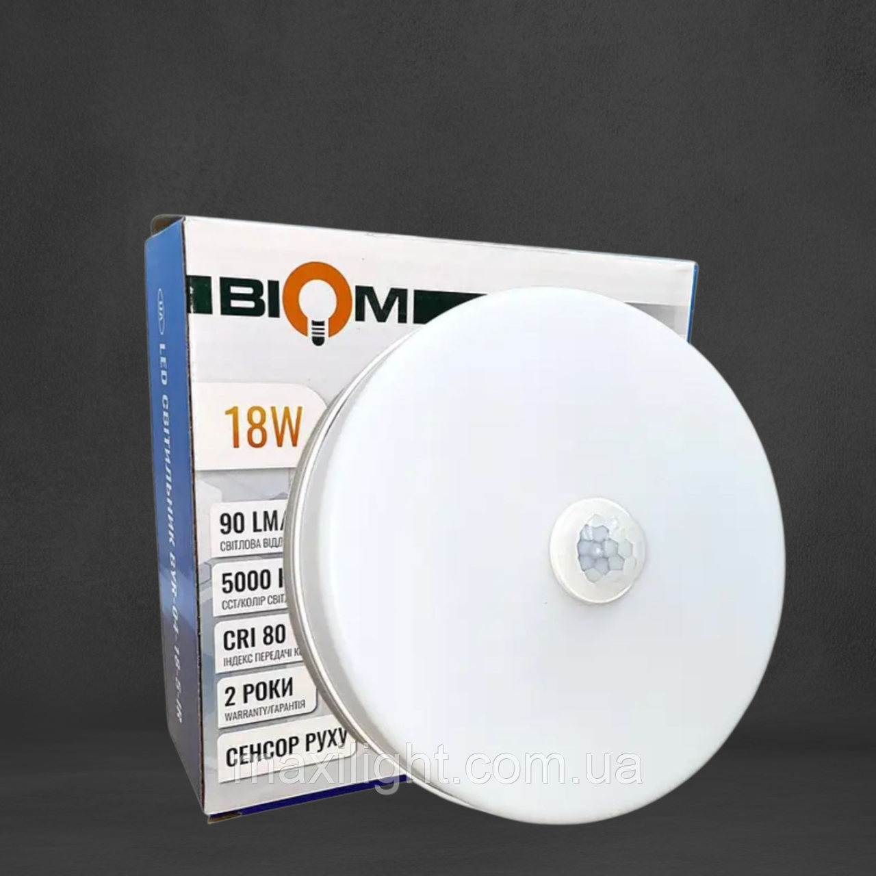 Світильник світлодіодний BIOM 18W накладний 5000K (BYR-04-18) БЕЗ пульта Д/У, коло білий