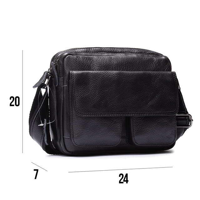 Сумка шкіряна чоловіча чорна арт.00270