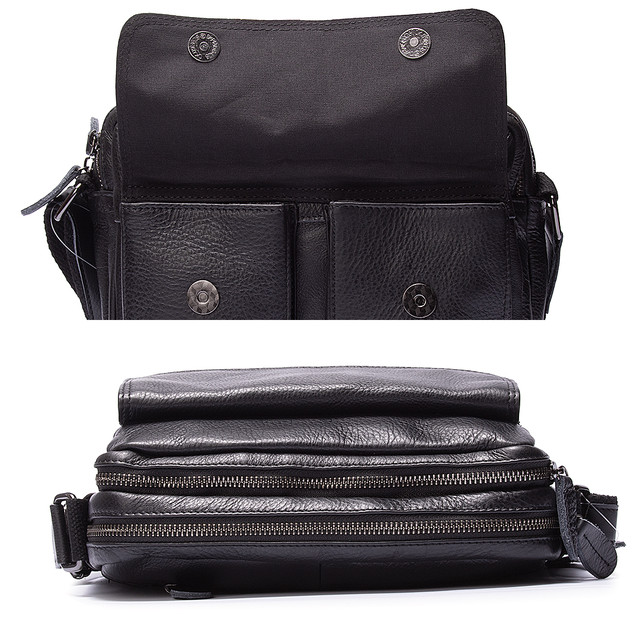 Сумка шкіряна чоловіча чорна арт.00270