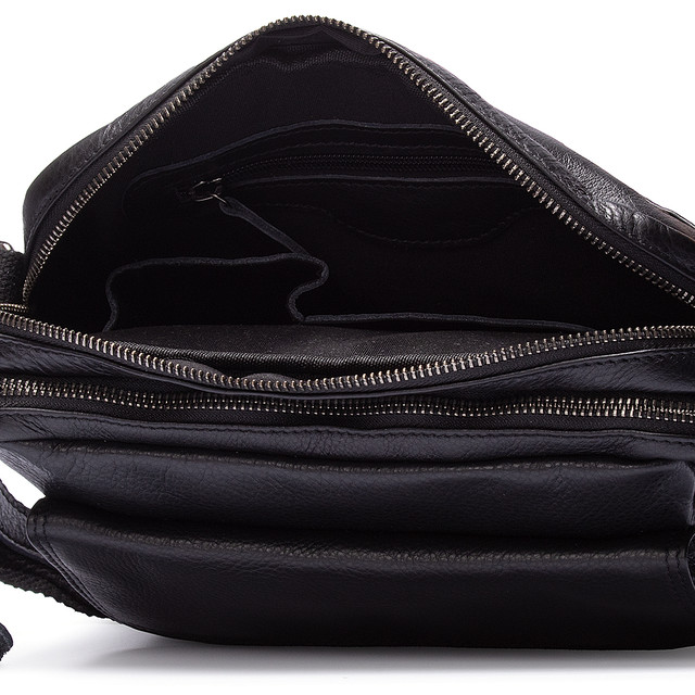 Сумка шкіряна чоловіча чорна арт.00270