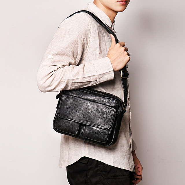 Сумка шкіряна чоловіча чорна арт.00270