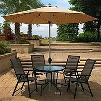 Садові меблі 5+1 Avko Garden AGF3197 Набір стіл + 4 крісла + парасолька B_2499