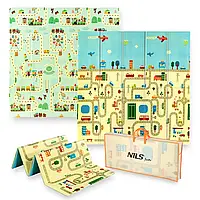 Килимок дитячий 195x180 см Nils Fun City MD04 складаний розвиваючий навчальний для дітей B_2505