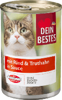 Корм для кошек и котов с говядиной и индейкой в соусе Dein Bestes mit Rind & Truthahn in Sauce 400 гр