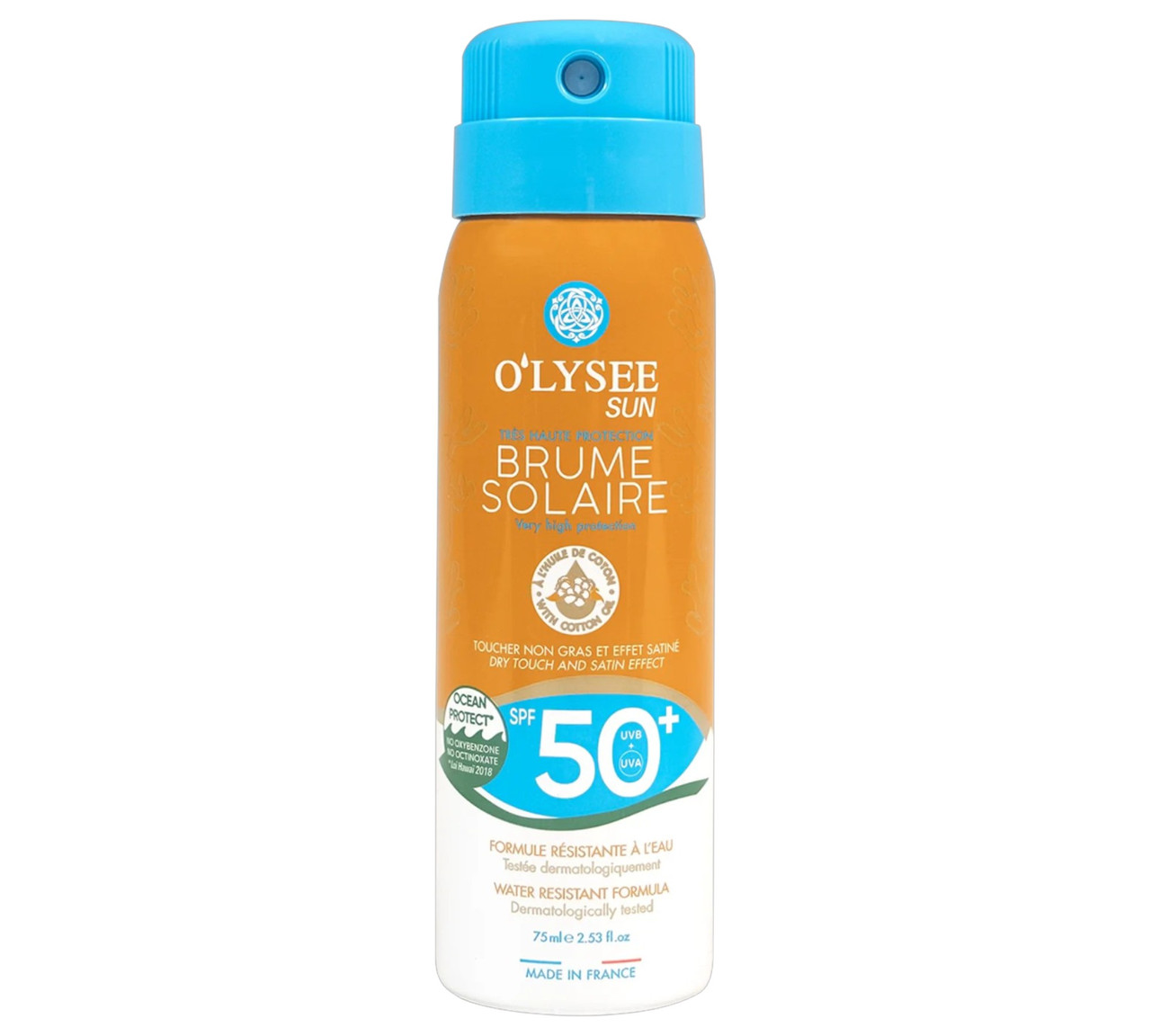 Ароматизований сонцезахисний спрей O'LYSEE Very High protection Sun Mist SPF 50+ 75 мл, фото 1