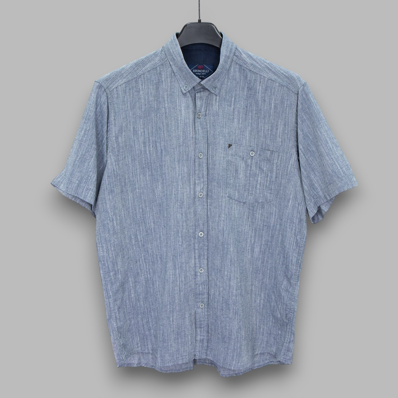 Сорочка чоловіча, прямого покрою, з коротким рукавом, Birindelli 02-4573 100% льон M(Р), фото 1
