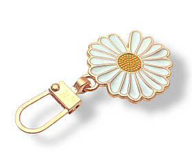 Пулер - висюлька металева для бігунків Ромашка d22мм колір Золото