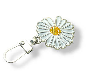 Пулер - висюлька металева для бігунків Ромашка d22мм колір Нікель