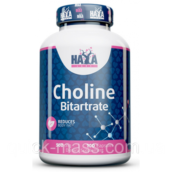 Вітаміни Холін HayaLabs Choline Bitartrate 500 мг - 100 капс