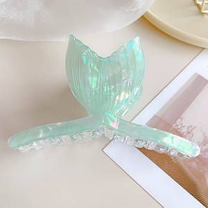 Краб для волосся елегантний міцний французький пластик великий русалка риб'ячий хвіст розмір 11 см висота 6 см